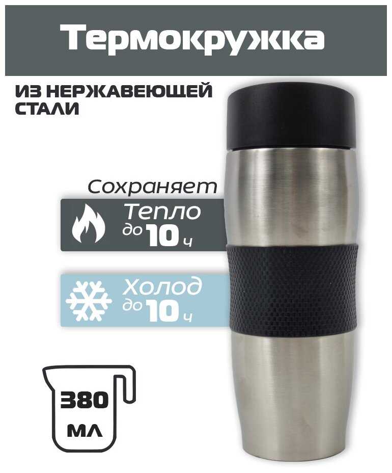 Термокружка вакуумная 380 мл со вставкой фотография 5