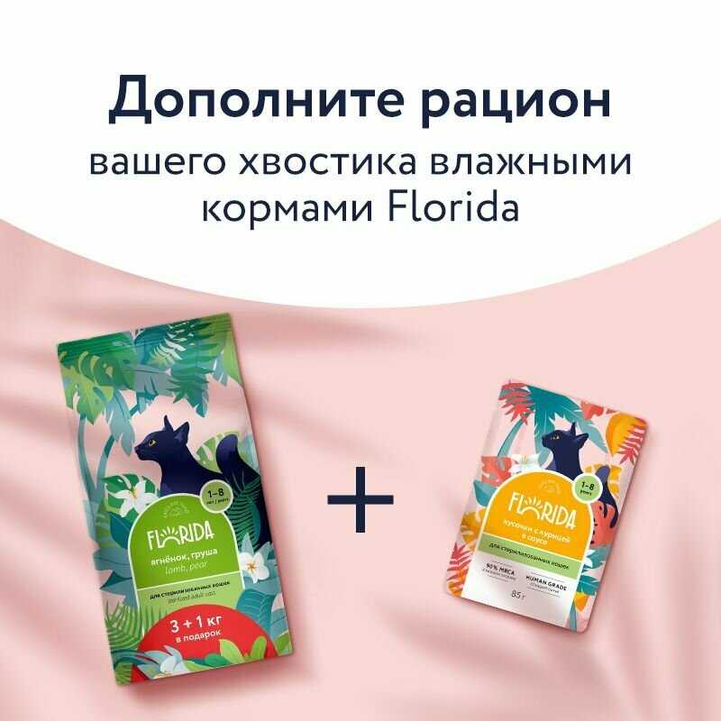 Сухой корм для кошек Сухой корм с ягненком и грушей фотография 16