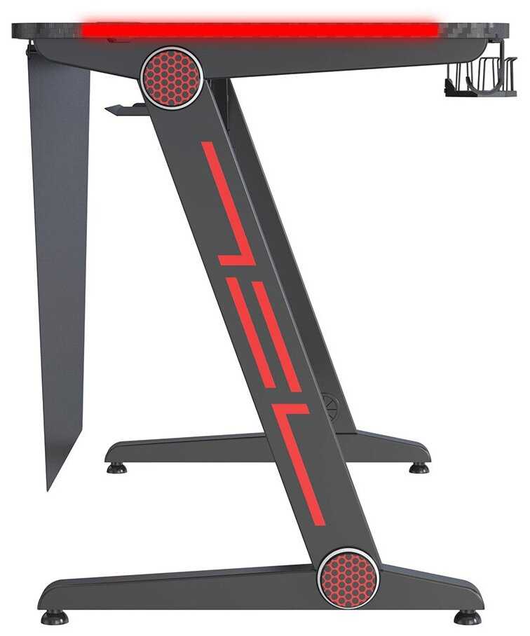 Стол игровой Cactus CS-GTZ-BK-CARBON-RED столешница МДФ карбон каркас черный фотография 2