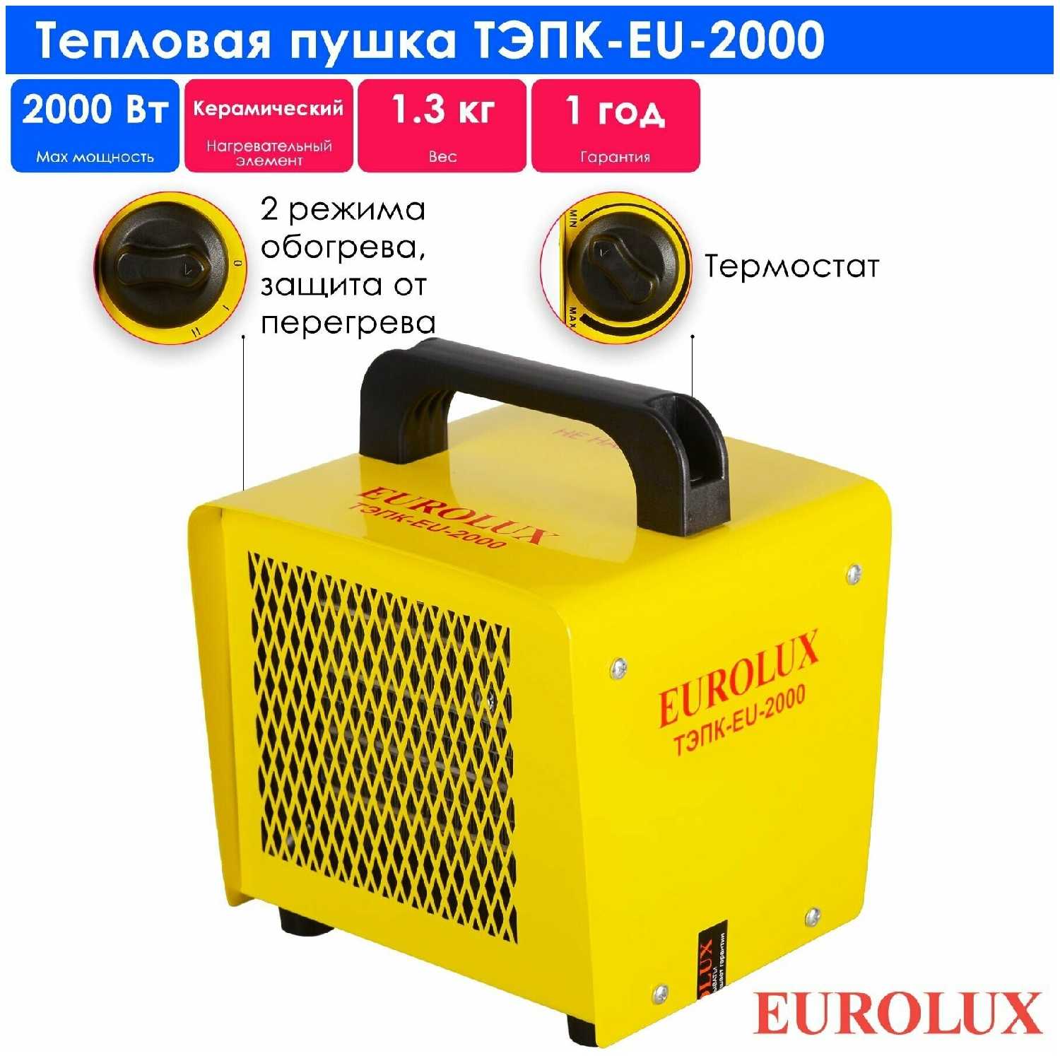 Дизельная тепловая пушка Eurolux Электрод зажигания (ТЭПК-EU-2000) фотография 2