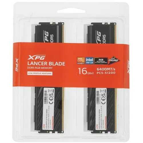 Набор памяти ADATA DDR5 32Gb (2x16Gb) 6400MHz (AX5U6400C3216G-DTLABRBK) фотография 3