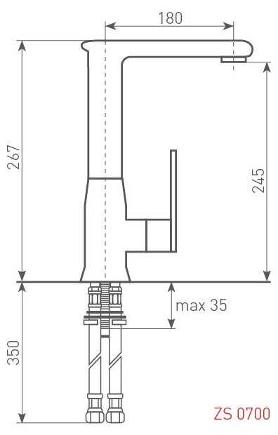 Смеситель для кухни (мойки) Zigmund & Shtain ZS 0700 нержавеющая сталь, рычажный фотография 1