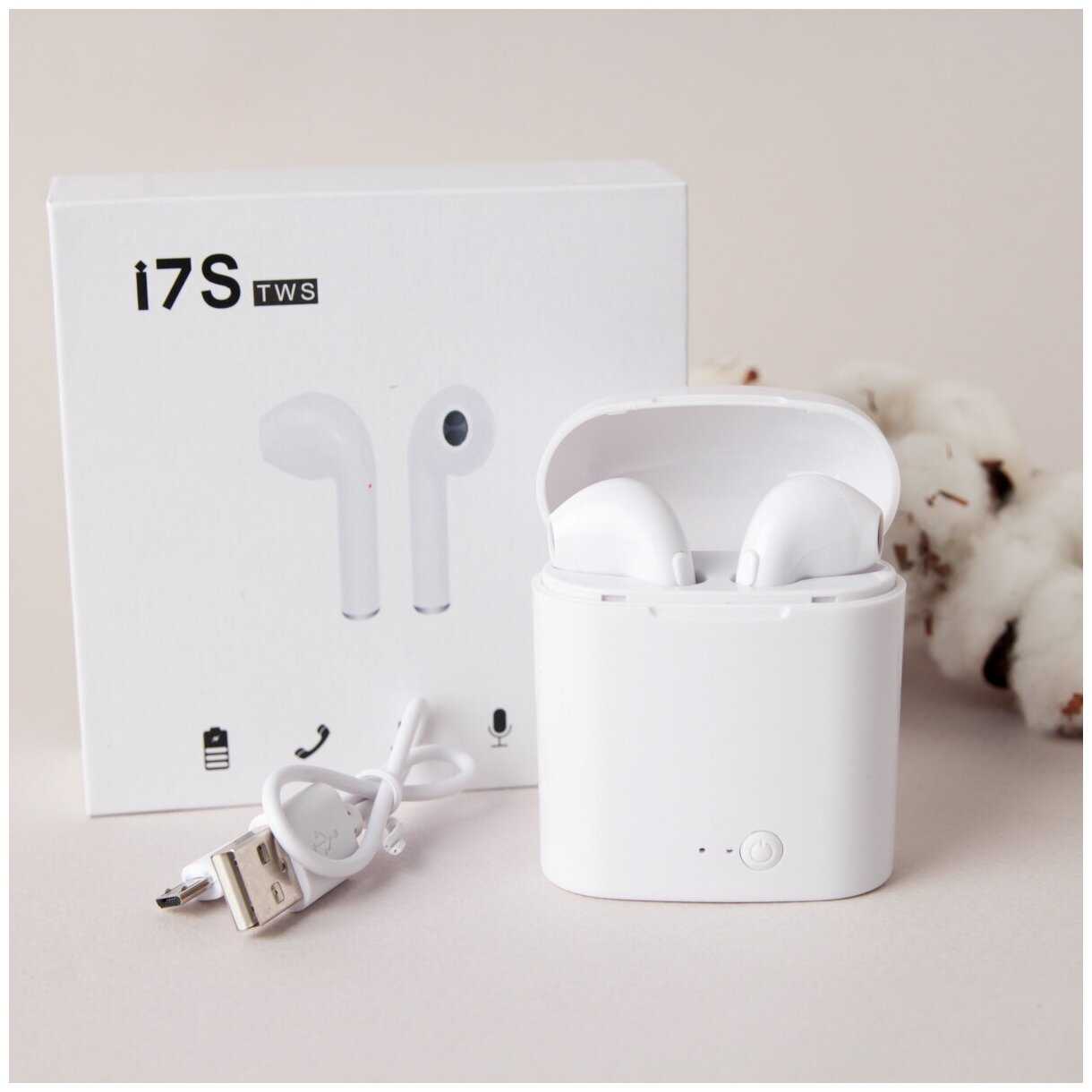 Беспроводные наушники Bluetooth True Wireless Stereo HBQ i7S (Белый) фотография 3