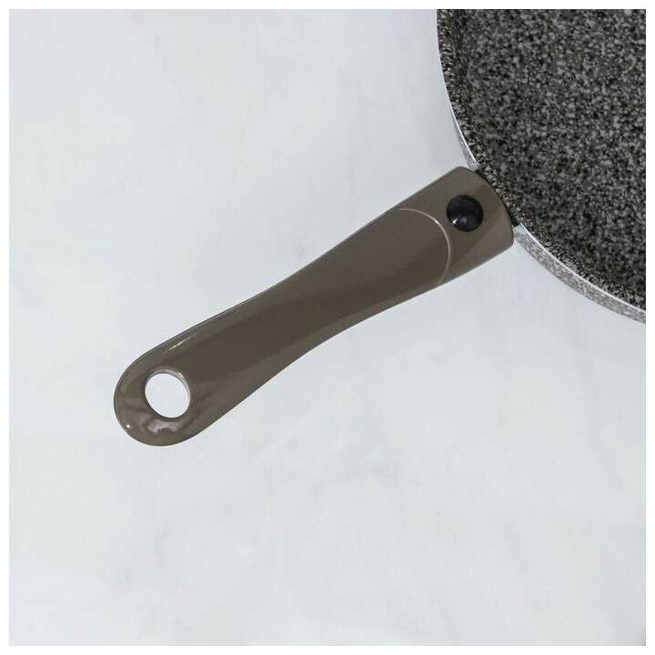 Сотейник Onyx, d=24 см, съёмная ручка, стеклянная крышка, антипригарное покрытие, цвет серый фотография 3