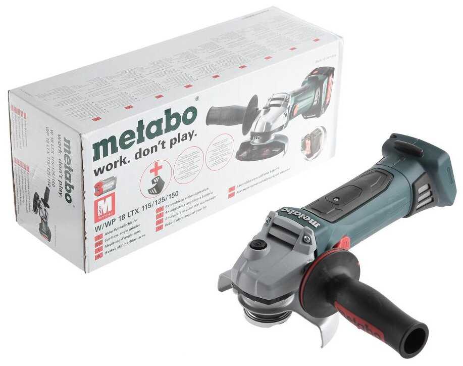 Аккумуляторная УШМ Metabo W 18 LTX 125 Quick (602174850) фотография 9