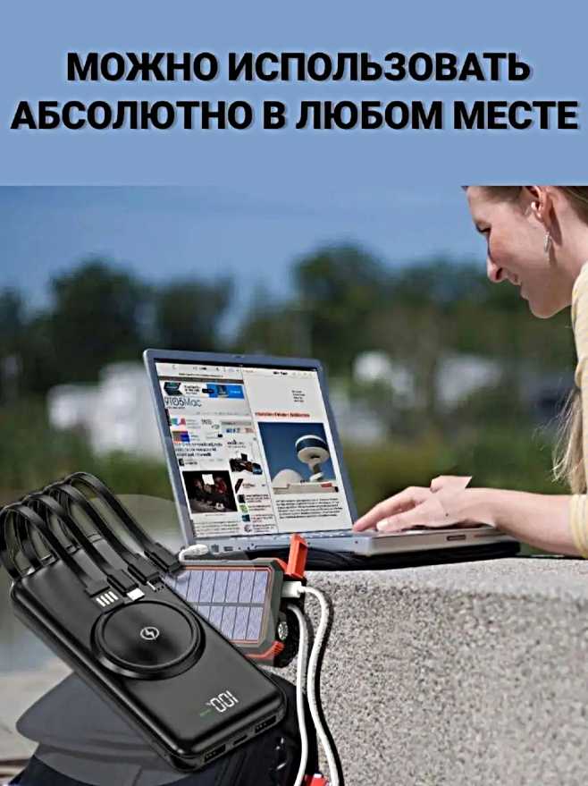 Портативный аккумулятор MagSafe 20000 mAh (4 встроенных кабеля) фотография 4