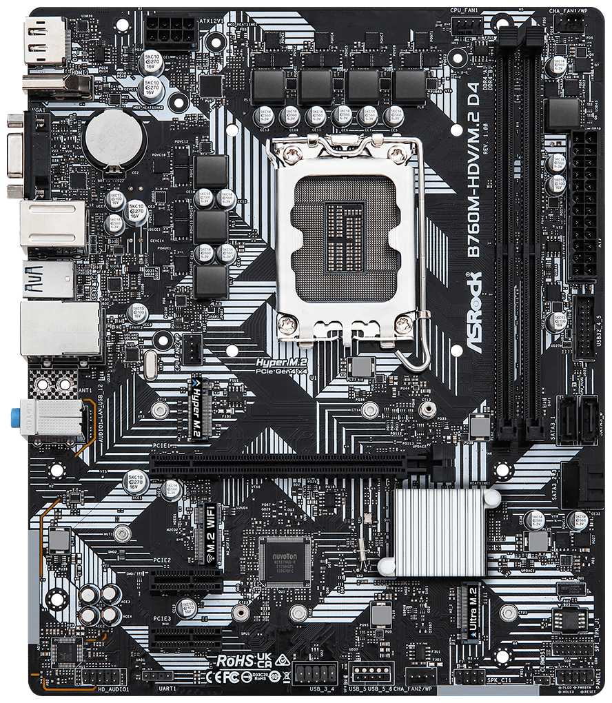 Материнская плата ASRock B760M-HDV/M.2 D4