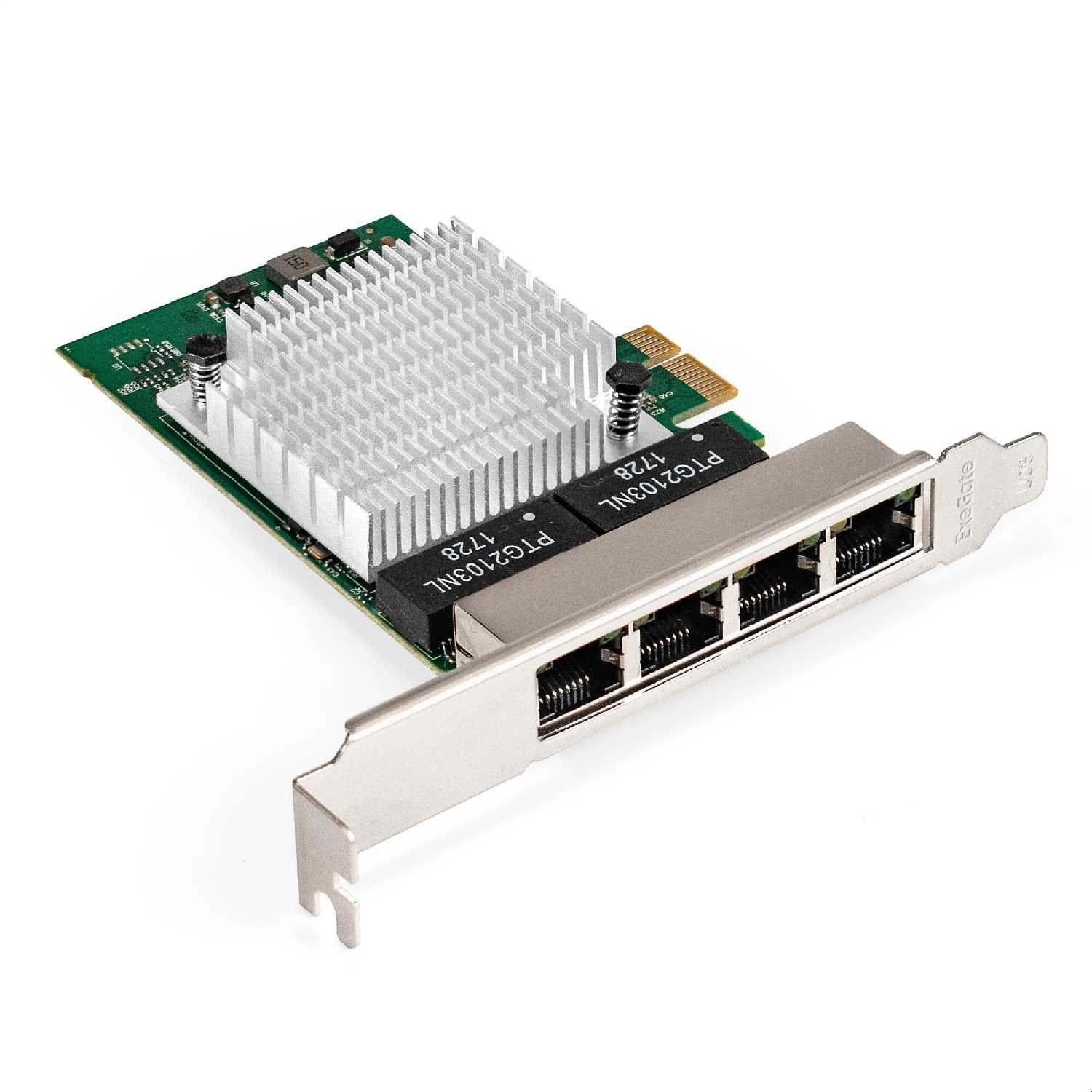 Сетевой адаптер ExeGate EXE-564 [PCI-E x1 v2.0, 4xRJ45, UTP 10/100/1000Mbps, Realtek Chipset RTL8111H+ASM1184e] [EX296211RUS]