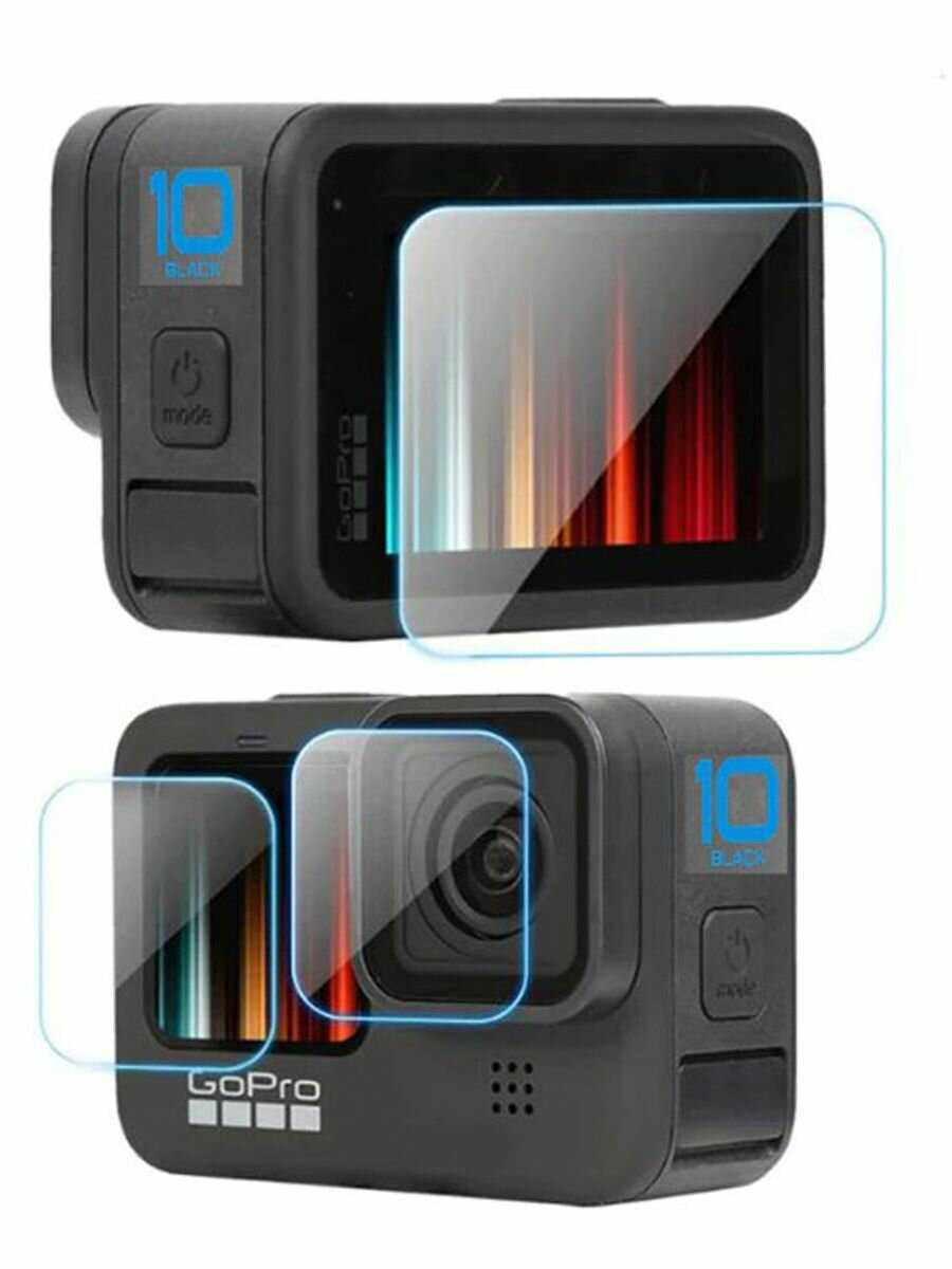 Защитные пленки Telesin для GoPro 9 на линзу и экраны
