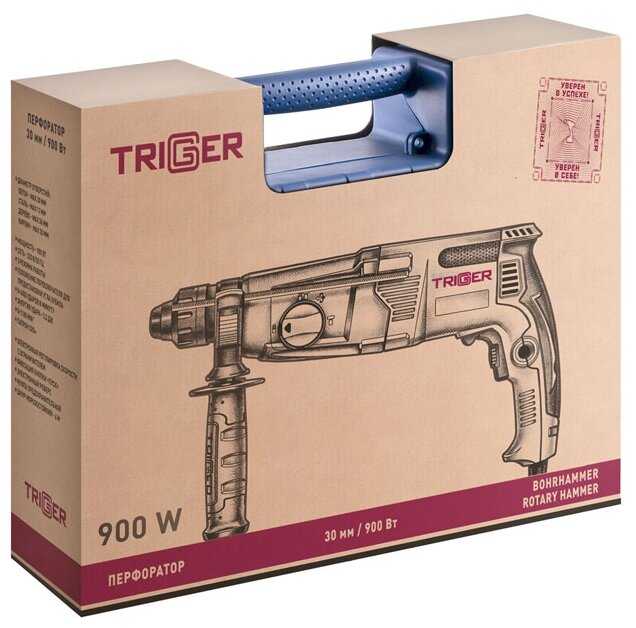Триггер 20028 Перфоратор 30мм 900Вт 3режима 3,2Дж кейс фотография 8