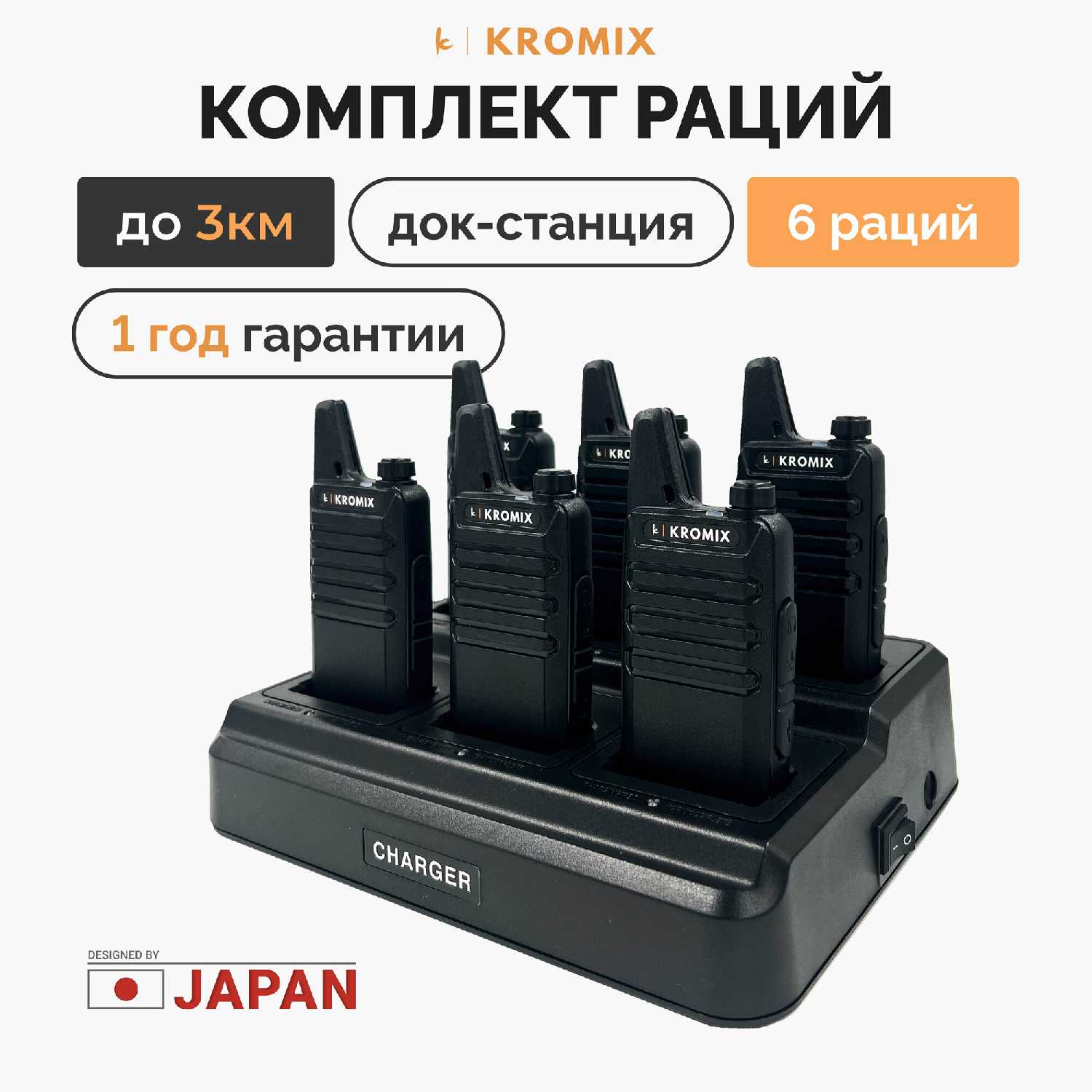 Рации KROMIX R22 с докстанцией фотография 15