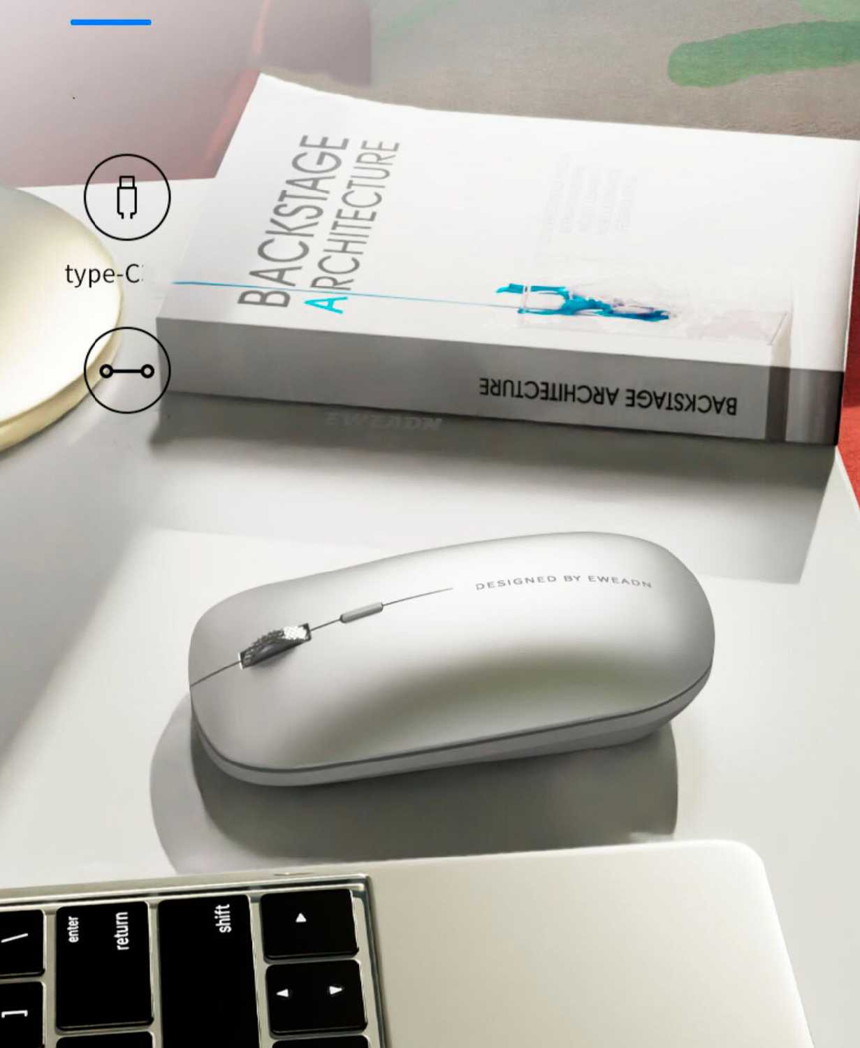 Беспроводная бесшумная мышь EWEADN Q2 фотография 7