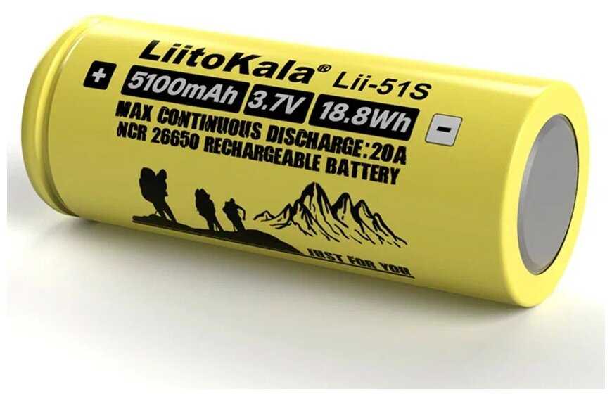 Аккумулятор Li-Ion 5100 мА·ч 3.7 В LiitoKala Lii-51S NCR26650 фотография 2