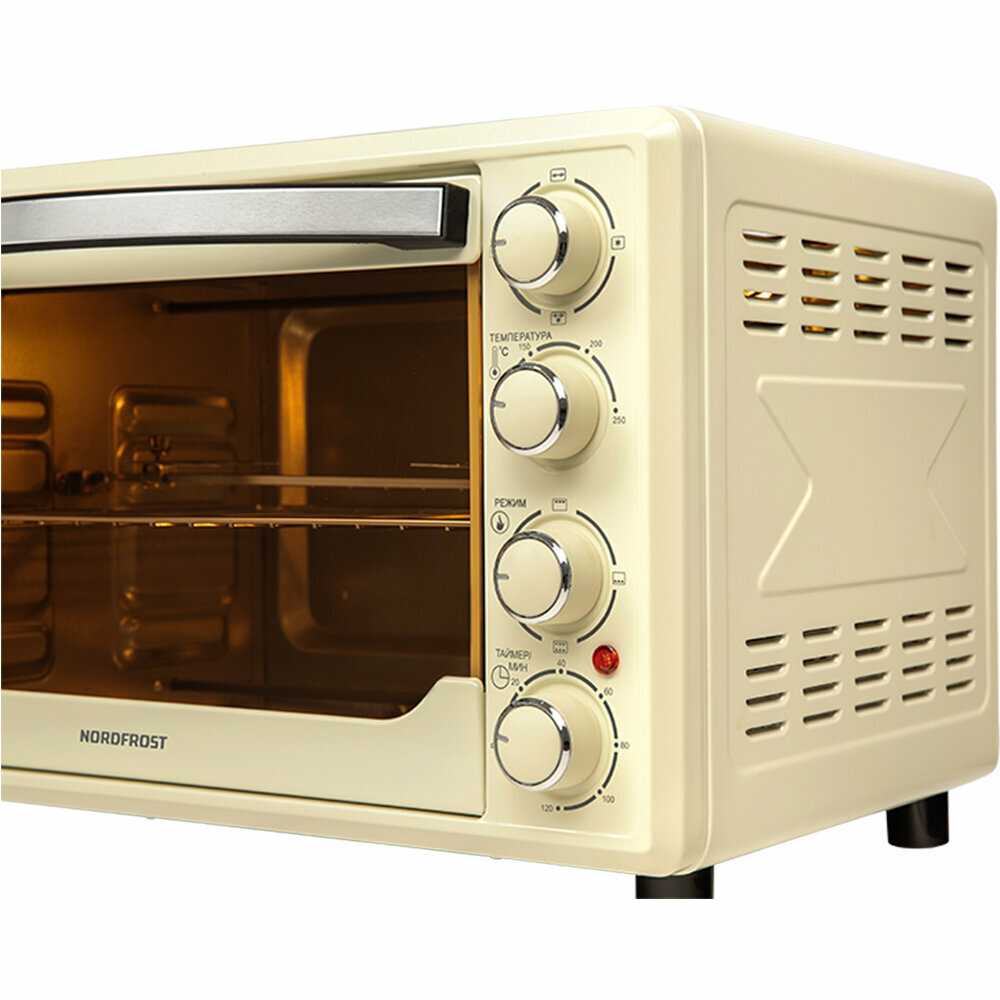 Мини-печь NORDFROST RC 350 W, электрическая настольная духовка, 1600 Вт, 35л, конвекция, гриль, таймер до 120 минут, 3 режима нагрева фотография 8
