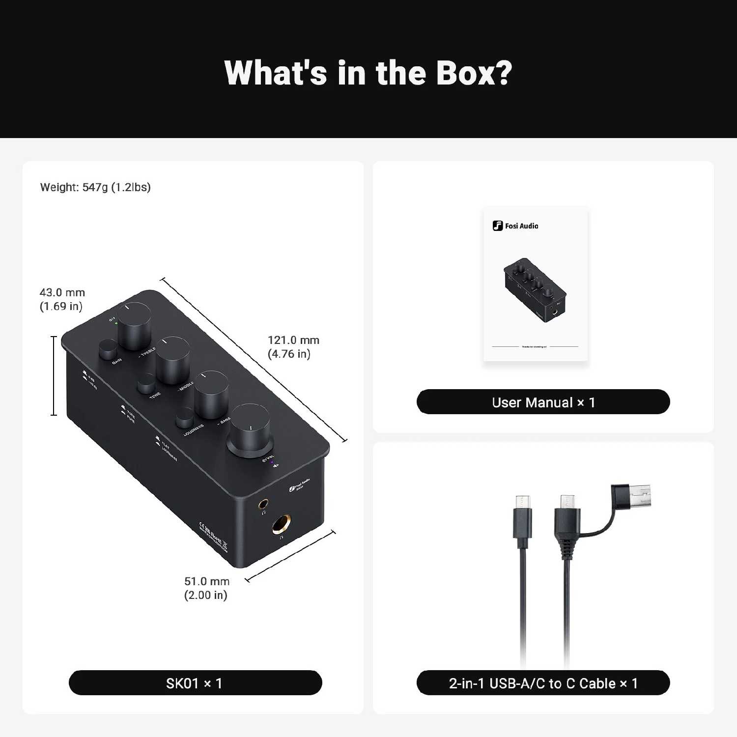 Усилитель и предусилитель для наушников Fosi Audio SK01