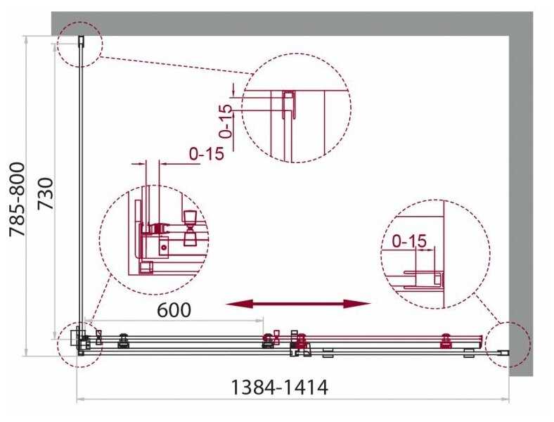 Душевой уголок BelBagno Acqua 140x80 AH-1-140/80-C-Cr фотография 2