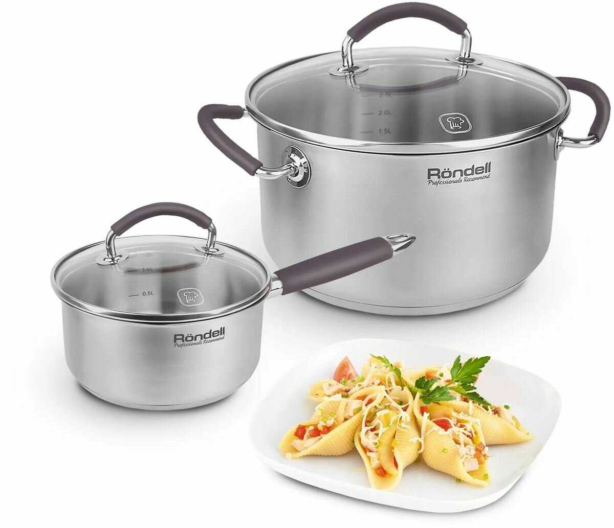 Кастрюля Rondell Akzent RDS-1387 [2.1 л, с крышкой, стальной] фотография 1