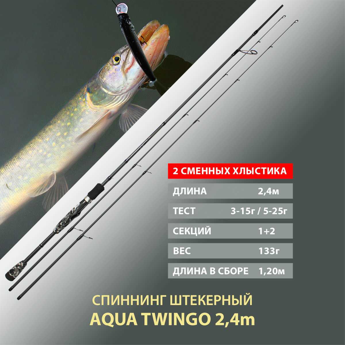 Спиннинг штекерный AQUA Twingo 2.10m фотография 12