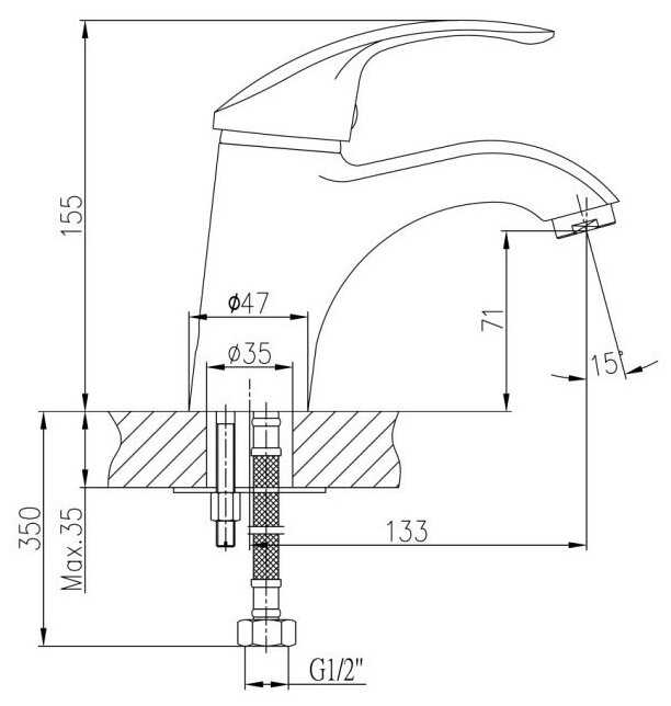 Смеситель для душа HAIBA HB 1021, рычажный фотография 1