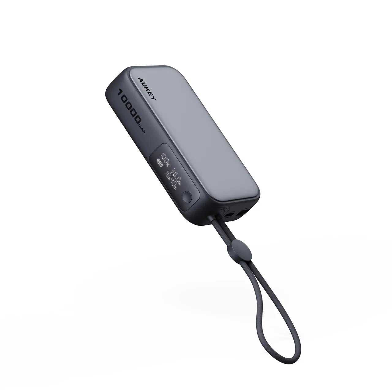 Внешний аккумулятор Aukey Spark Sling [PB-Y47, 10000 мАч, 30 Вт, с дисплеем, с встроенным кабелем Type-C]