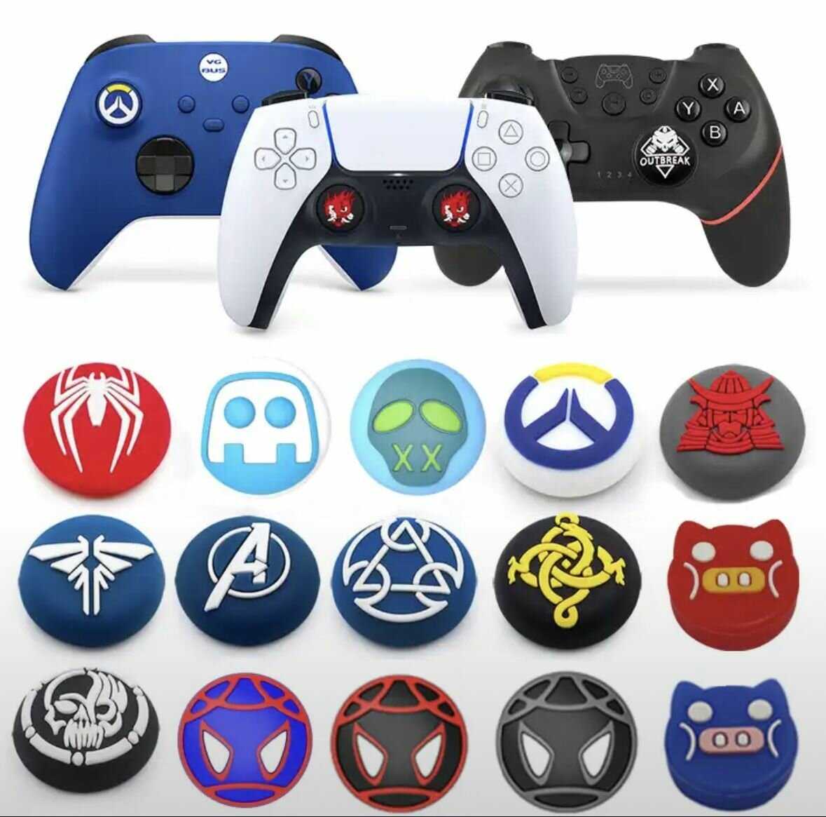 Защитные силиконовые накладки для джойстика PS5 DualSense, PS4 DualShock, Xbox 360 Xbox One Series фотография 9