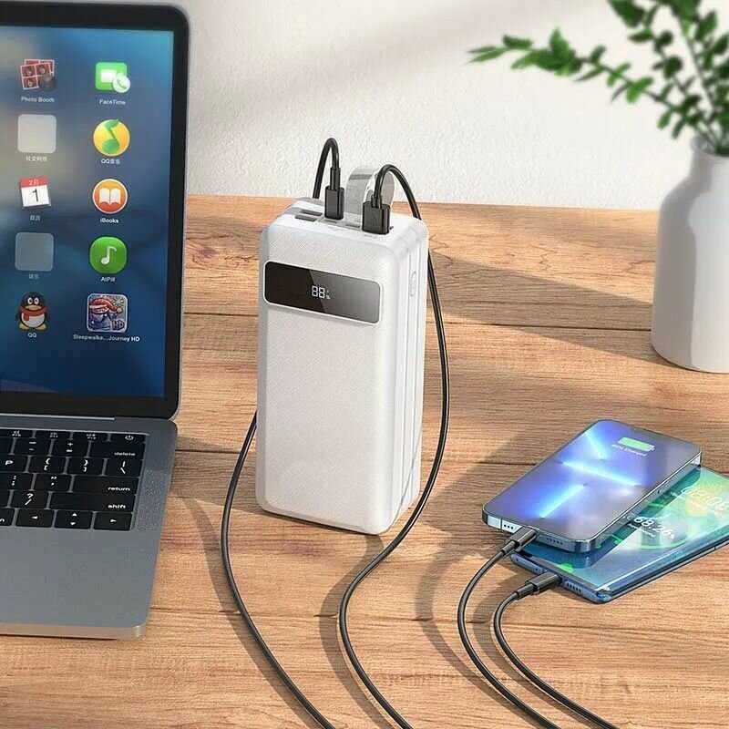 Внешний аккумулятор 20000 mAh с разъемами USB, Type-C и micro фотография 6