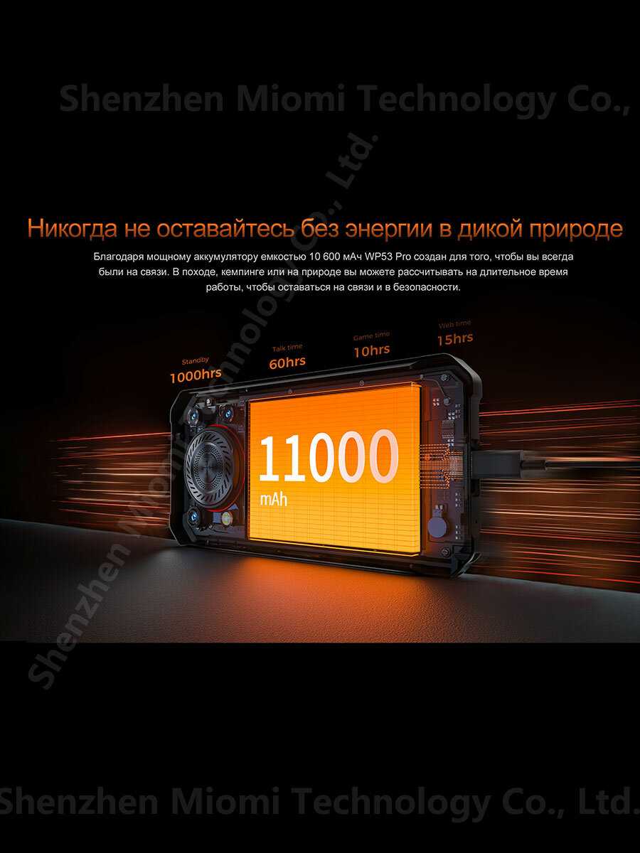 Смартфон OUKITEL WP53 Pro Android 15 Android 15 11000 мАч 24ГБ (8+16)+256 ГБ, чёрный фотография 2