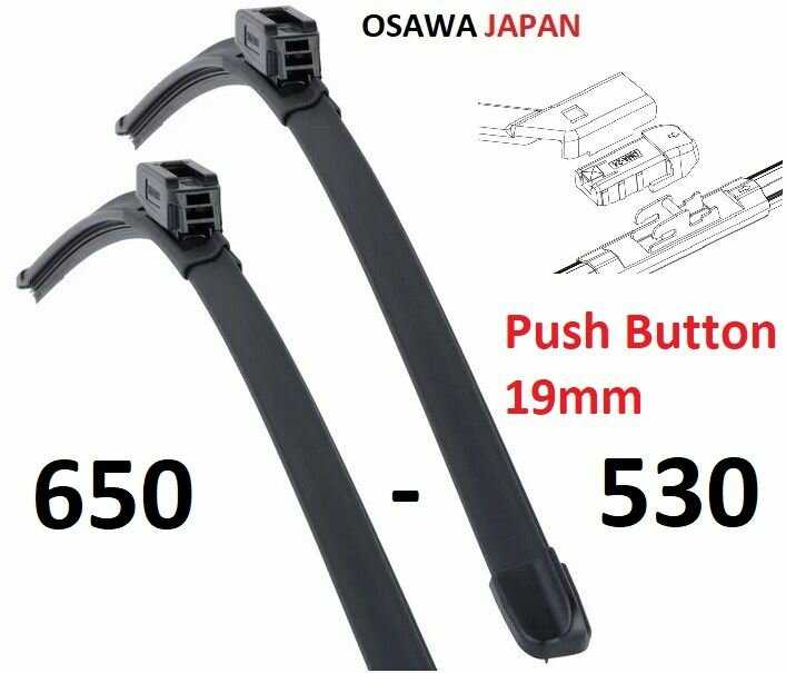 Бескаркасные стеклоочистителя Osawa для Fiat Ducato III (Push Button 19 мм)