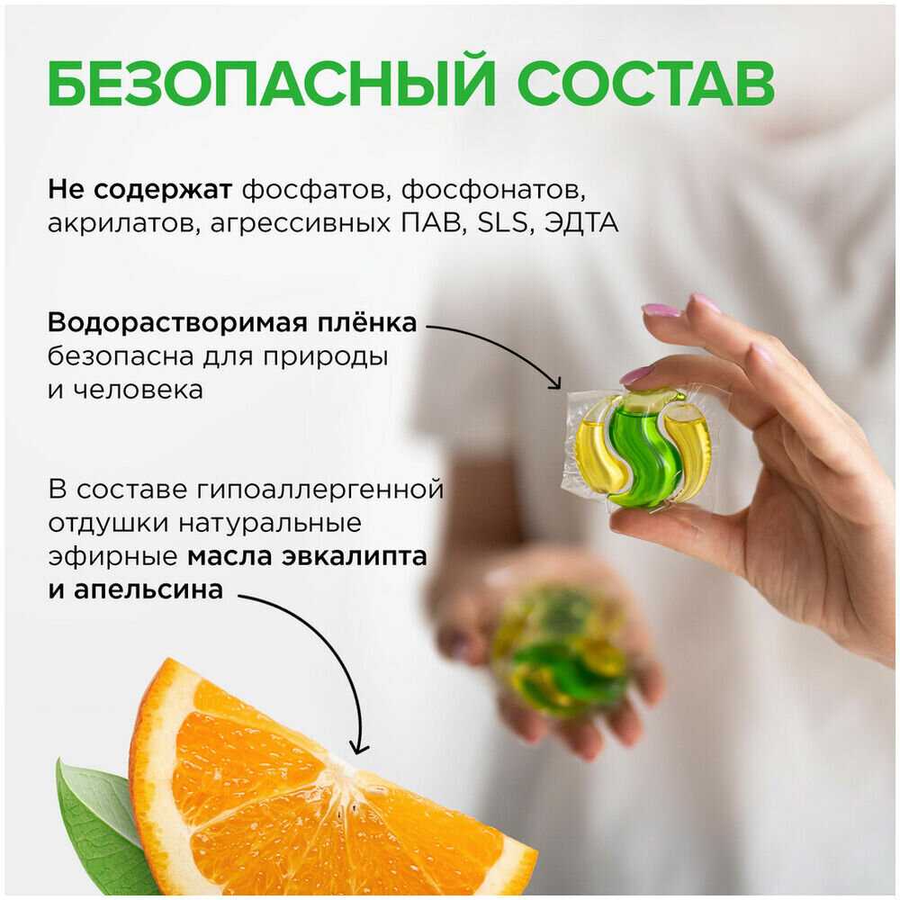 Биоразлагаемые концентрированные гипоаллергенные капсулы для стирки SYNERGETIC COLOR фотография 6