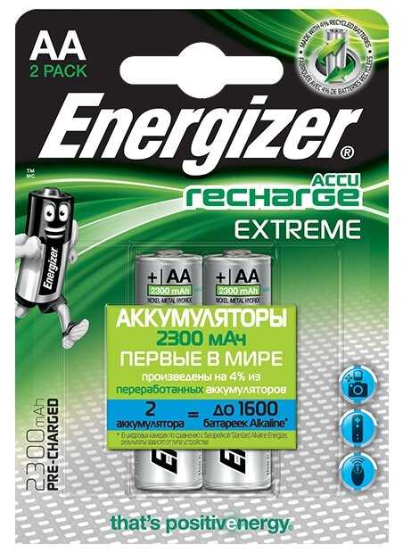 Аккумулятор Ni-Mh 2300 мА·ч Energizer Accu Recharge Extreme AA