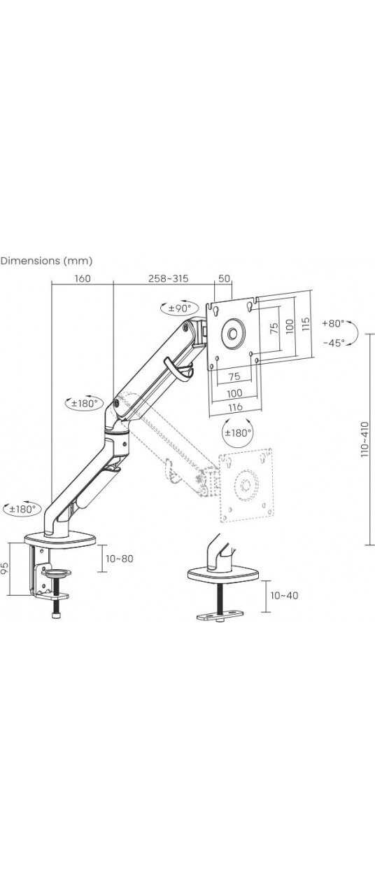 Кронштейн для мониторов Ultramounts UM734WD 17