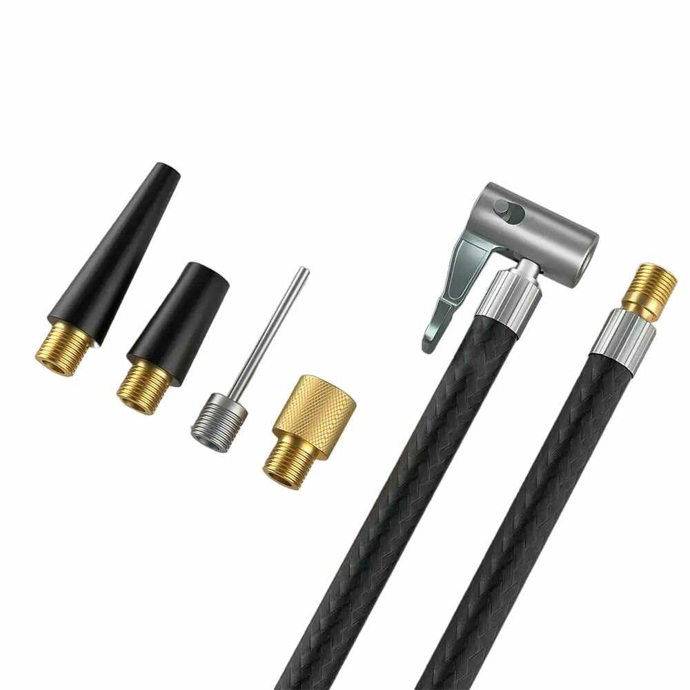 Шланг для насоса компрессора 50 см с головкой, штуцером и набором насадок фотография 3