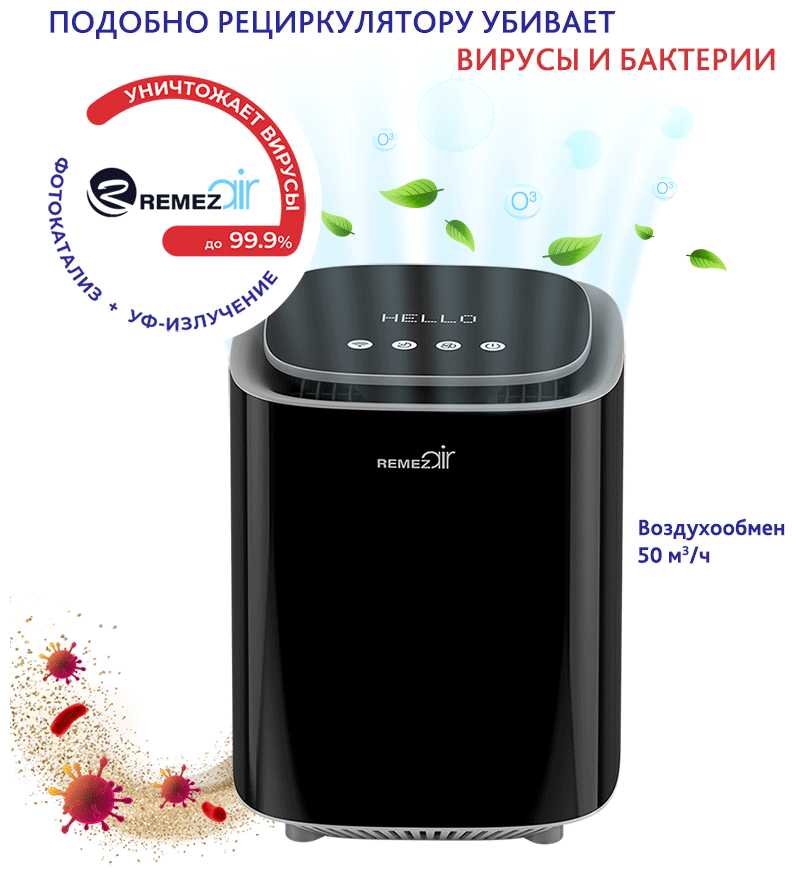 Очиститель + обеззараживатель + озонатор воздуха REMEZair RMA-107-02 фотография 10