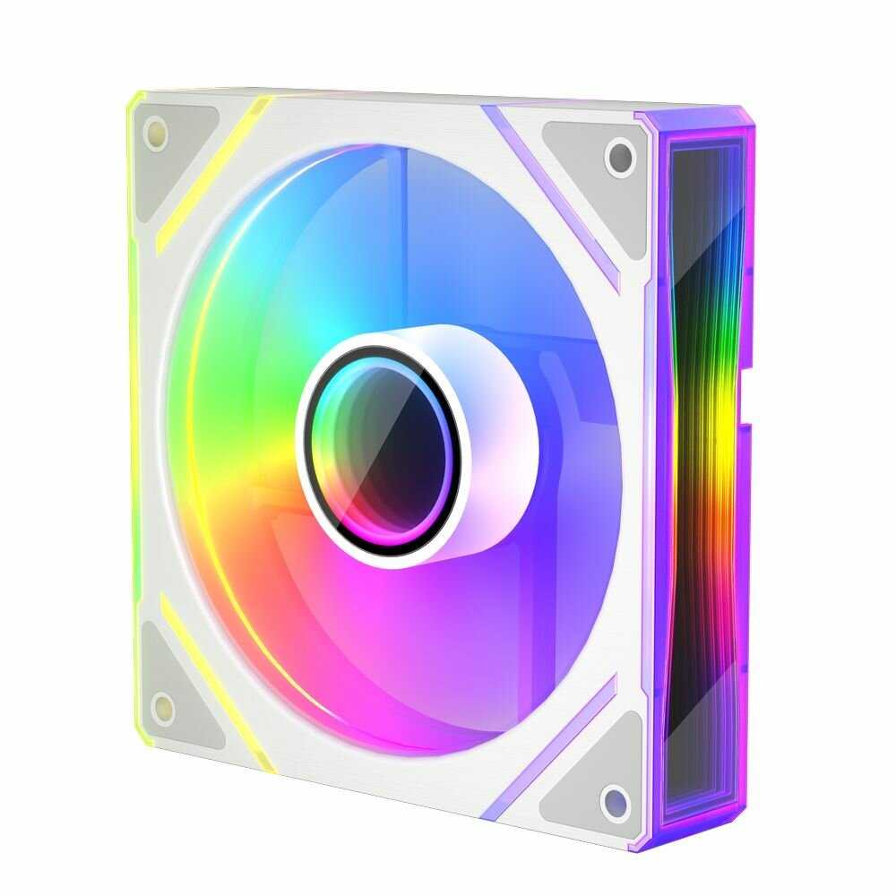 Вентилятор 1STPLAYER FC(AP) White 120mm ARGB PWM 600-1800rpm 3pin (FC(AP)-WH-1IN1) фотография 1