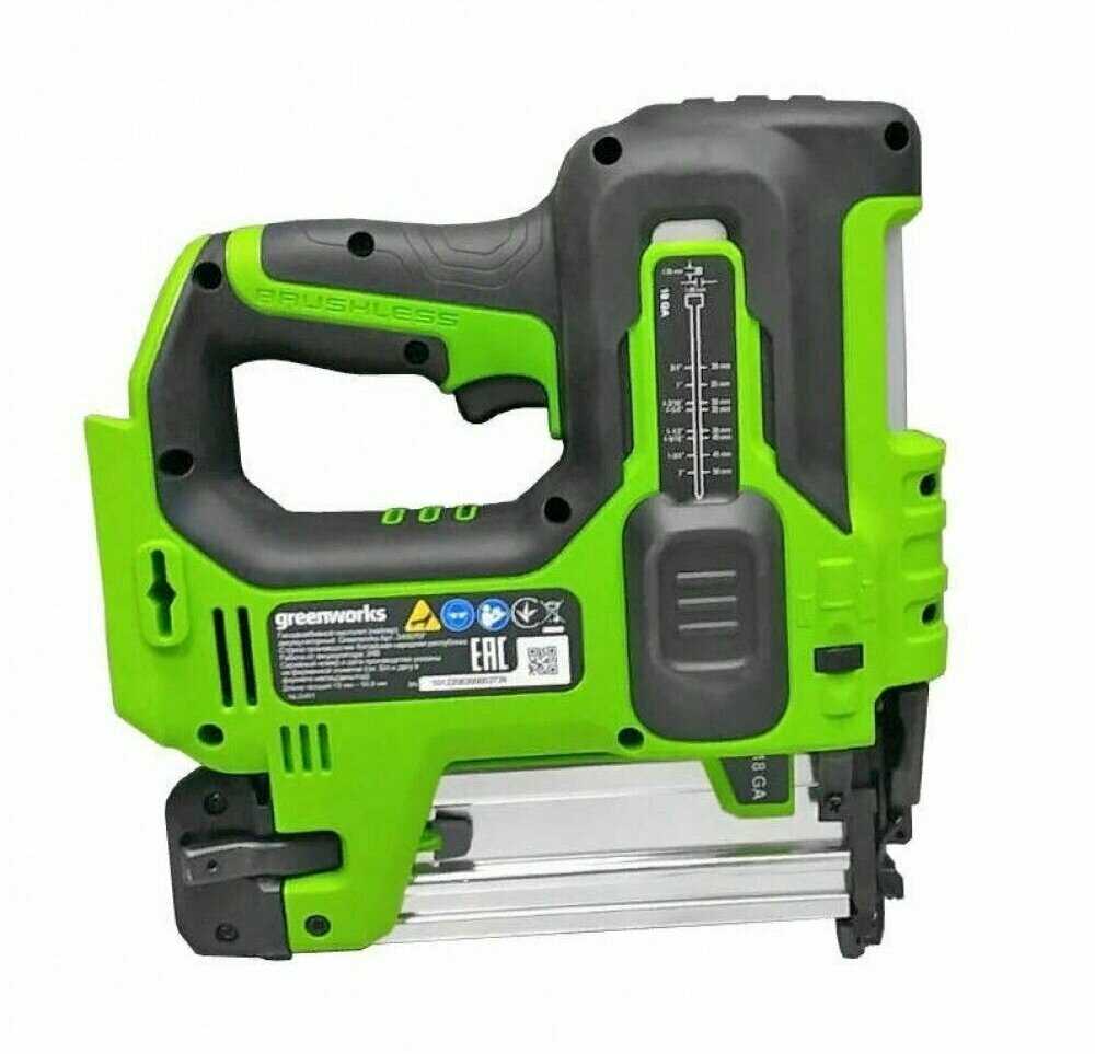 Гвоздезабивной пистолет Greenworks GD24BN 24В без АКБ и ЗУ фотография 7