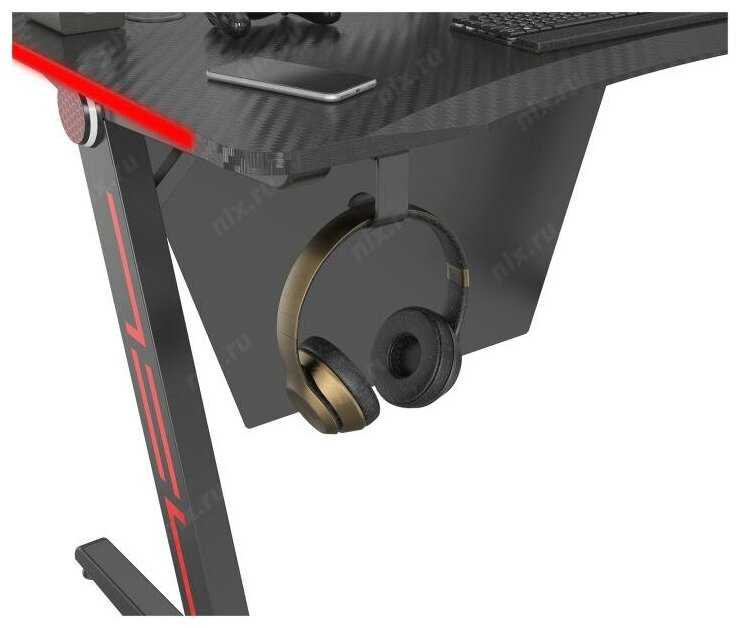 Стол игровой Cactus CS-GTZ-BK-CARBON-RED столешница МДФ карбон каркас черный фотография 10