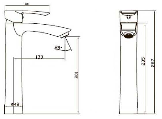 Смеситель для раковины (умывальника) KAISER Aurora 67033, рычажный фотография 2