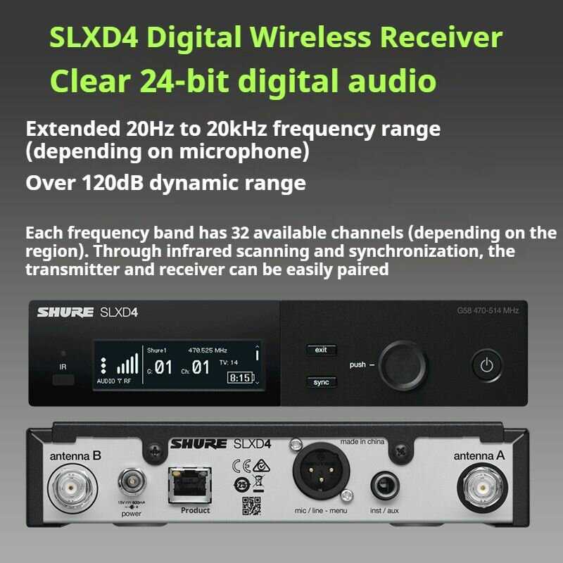 Профессиональный беспроводной динамический микрофон Shure SLXD24-BETA58A (1 перетащите 1) фотография 9