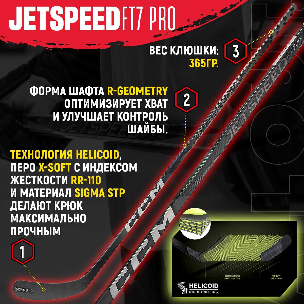 Клюшка хоккейная CCM JETSPEED FT7 PRO (HS) фотография 2