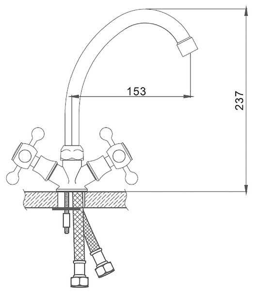 Смеситель для раковины (умывальника) Accoona A56 A5676, вентильный фотография 2