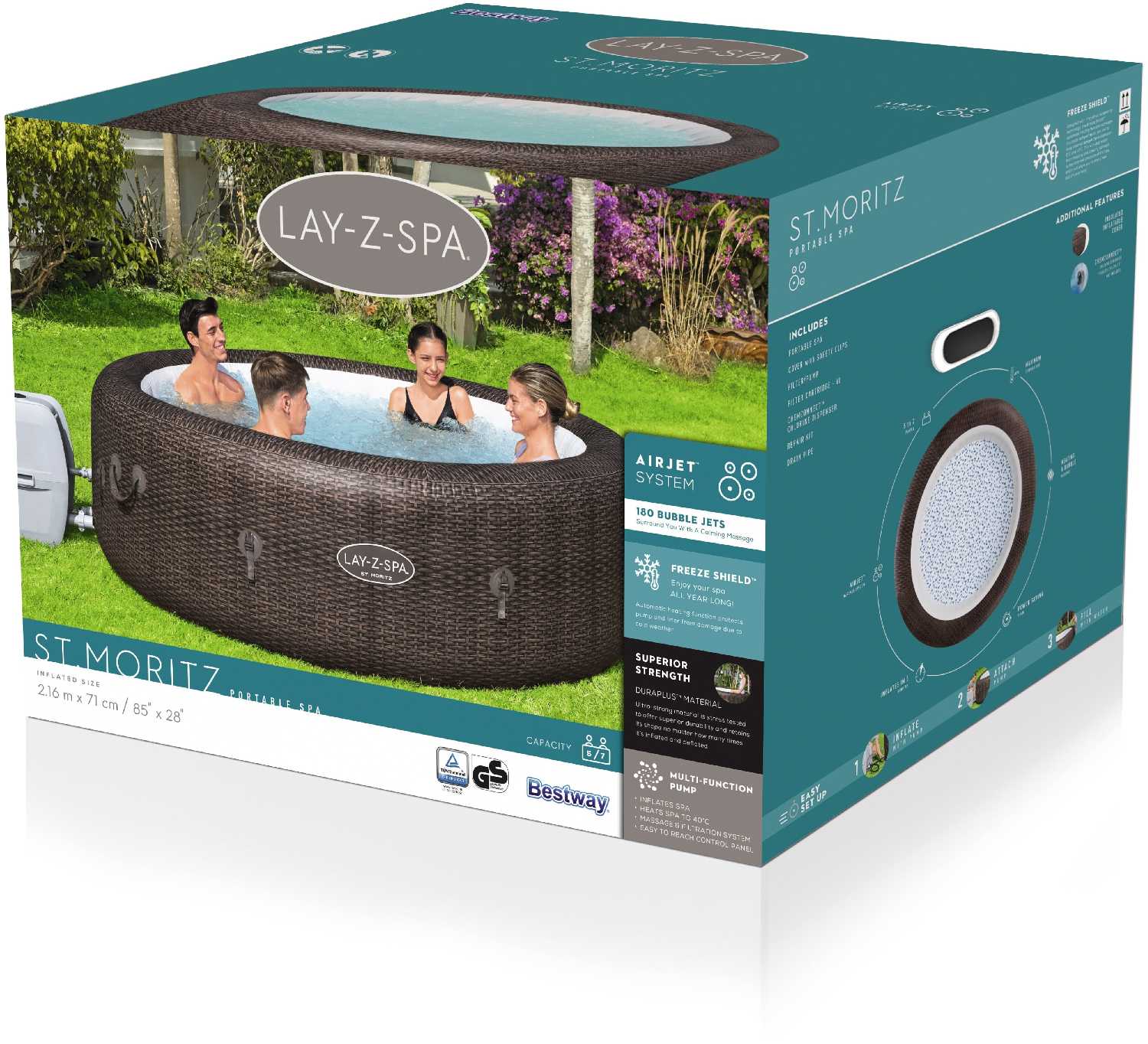 Спа-бассейн BESTWAY LAY-Z-SPA ST. MORITZ 216Х71СМ фотография 1