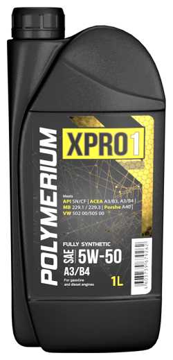 Синтетическое моторное масло Polymerium XPRO1 5W-50 A3/B4 фотография 1
