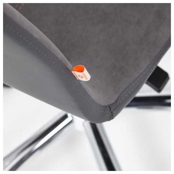 Кресло офисное TETCHAIR RIO, флок/кож/зам, серый/металлик, 29/36 фотография 8