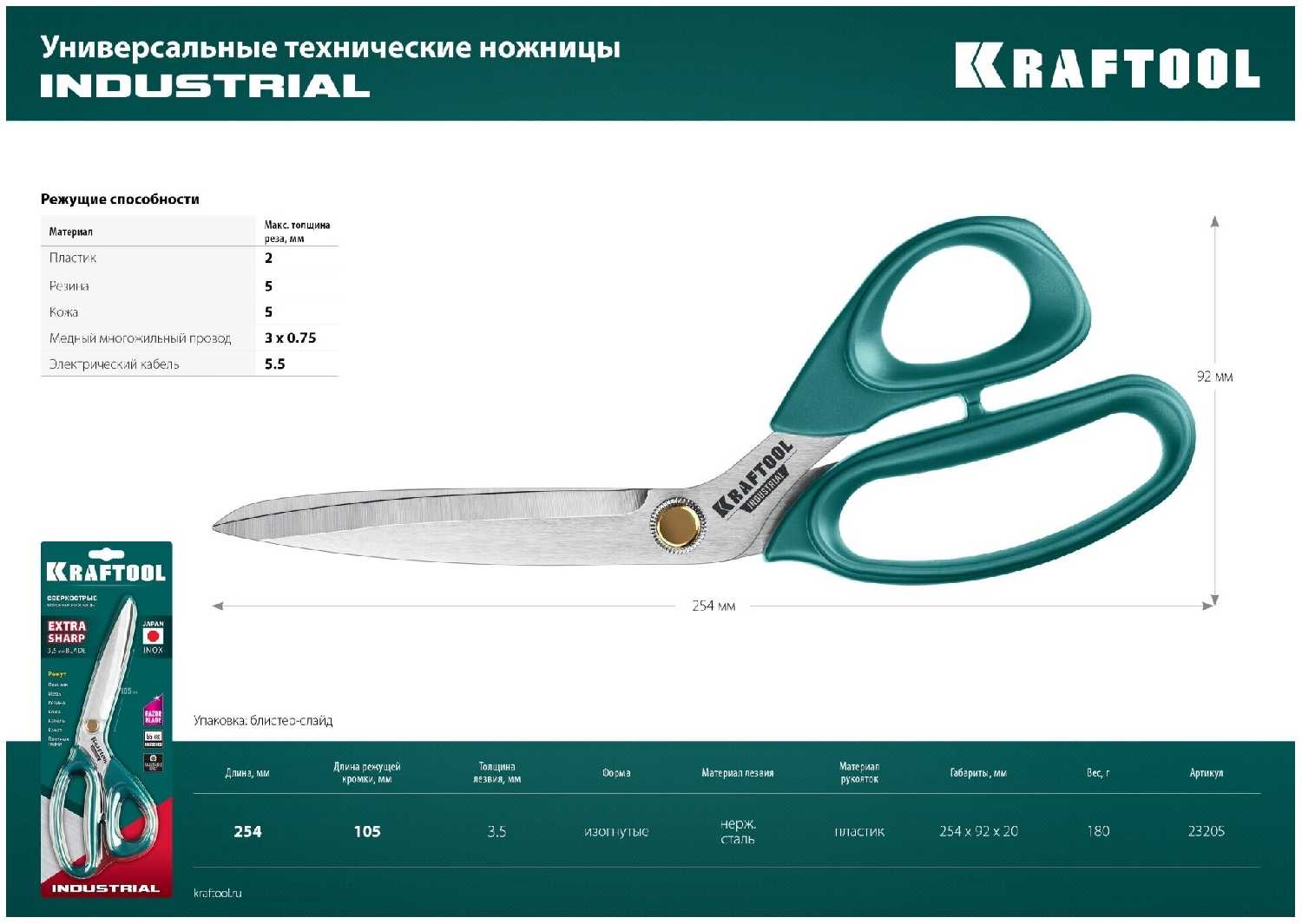 Технические ножницы KRAFTOOL KEVLAR 205 мм (23207) фотография 15
