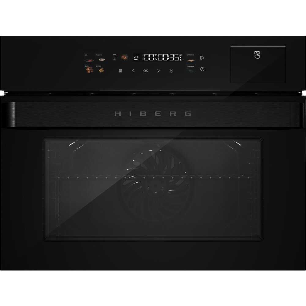 Духовой шкаф HIBERG S-VMF 5515 B SMART, встраиваемый, с паром, гриль, фритюр