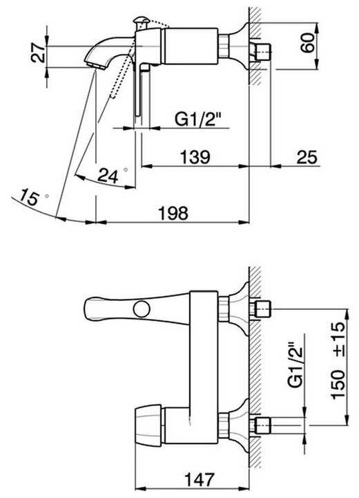 Смеситель для душа Cisal Cherie CE00013024, рычажный фотография 1