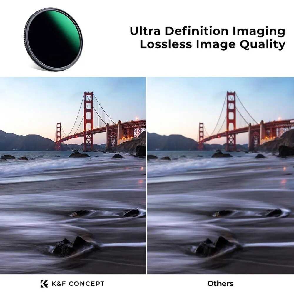 Переменный нейтральный фильтр K&F Concept Variable ND3-ND1000 (77mm) фотография 3