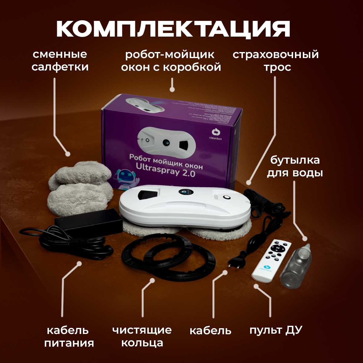 Робот-стеклоочиститель Cleanbot Робот мойщик окон Ultraspray 2.0 фотография 8