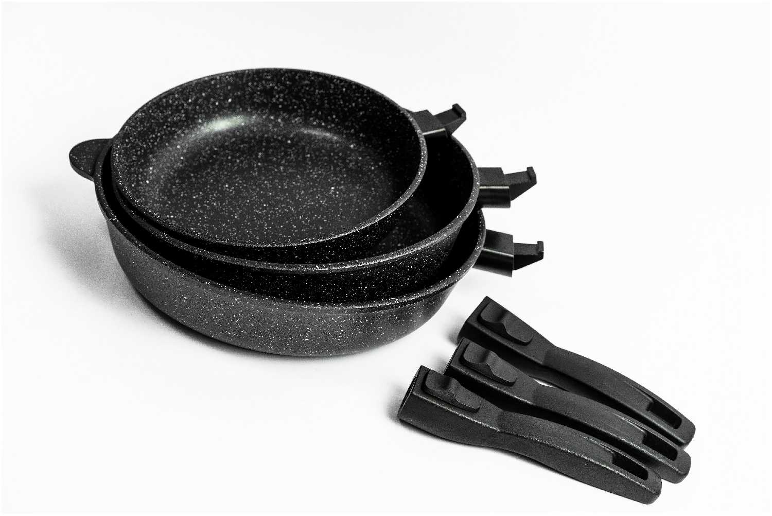 Сковорода глубокая 22 см с крышкой, съемная ручка PanMaster фотография 4