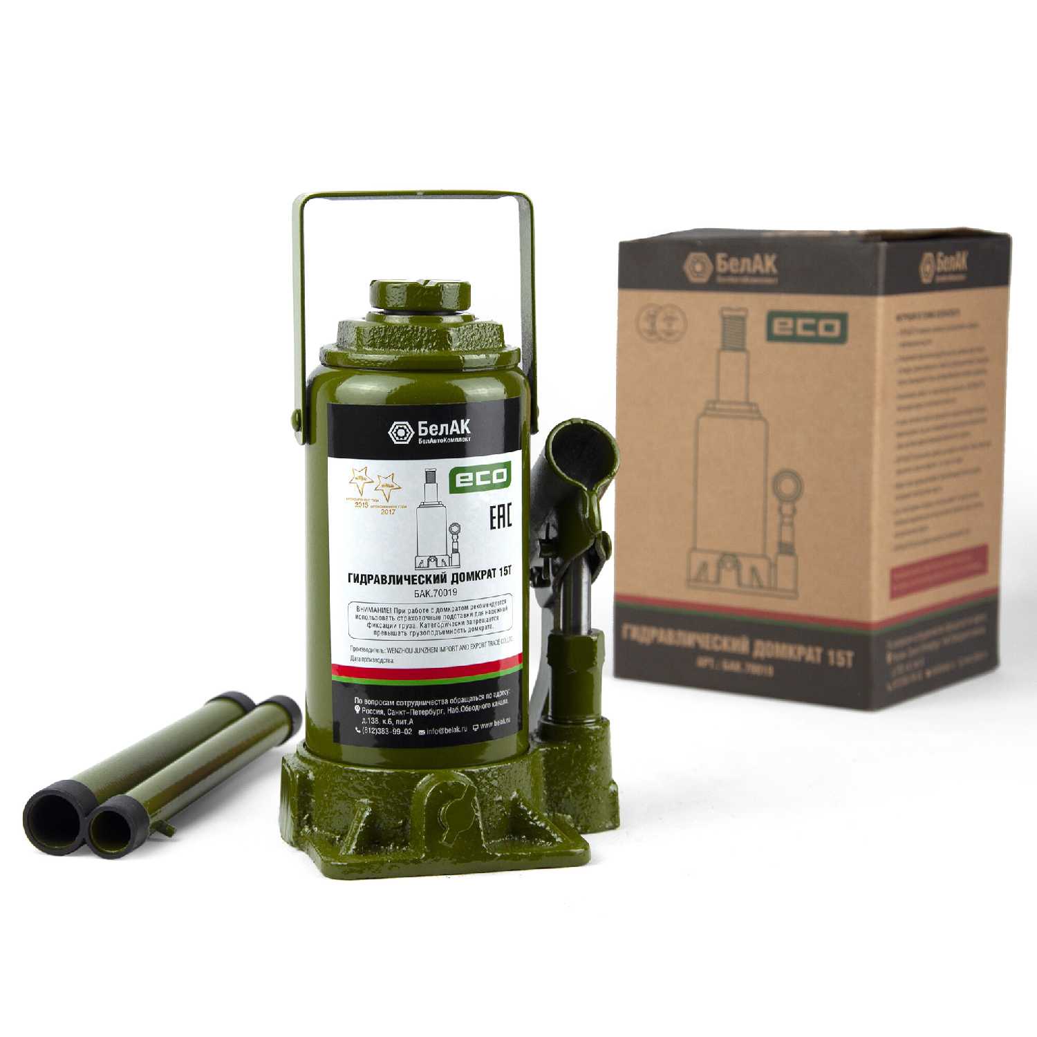 Домкрат бутылочный гидравлический БелАК ЭКО БАК (70019) фотография 12